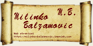 Milinko Balzamović vizit kartica